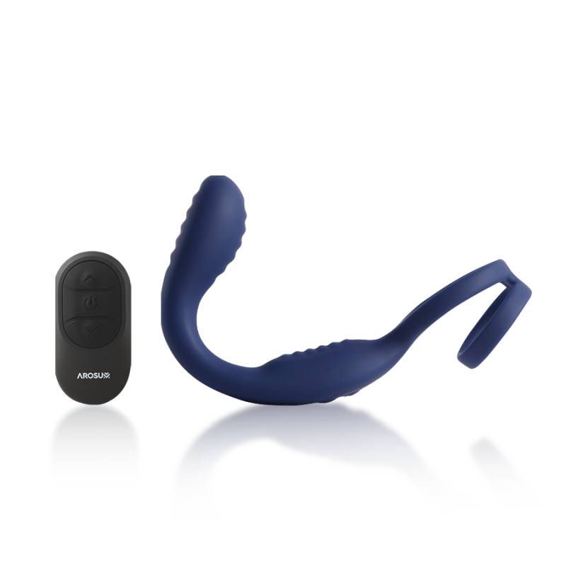 VibraDuo Vibrating Anal Probe and Perineum Stim with Cockring Arosum